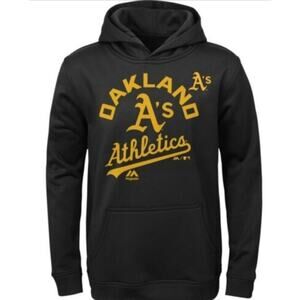 Oakland Athletics Synthetic Pullover Hoodie Majestic Youth Large